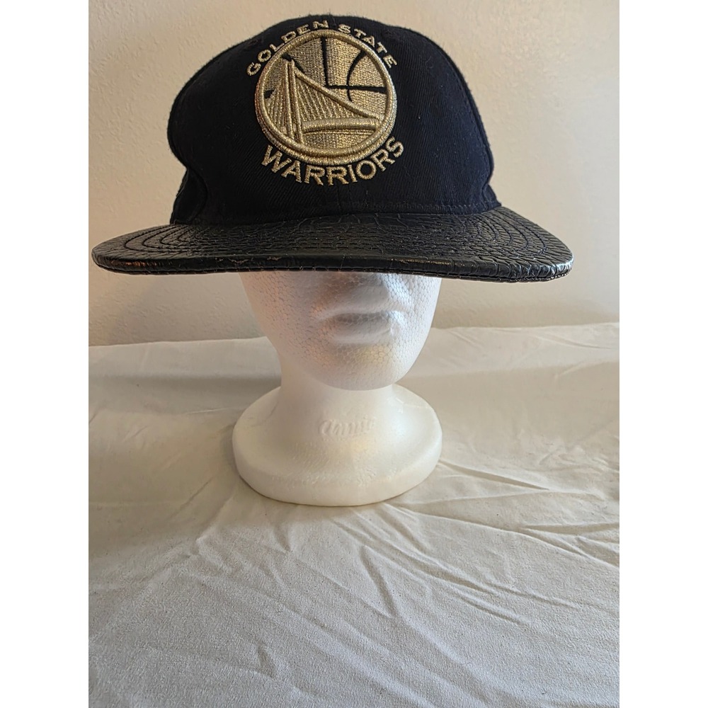 Pro Standard Hat Men OSFM Black Golden State Warriors NBA Leather Visor Strap